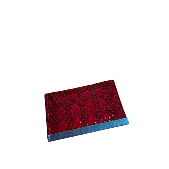 Red Hearts Retro Small New Card Wallet ID Card Holder Never used Deadstock - Picture 15 of 16